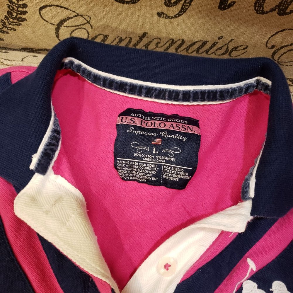 U.S. Polo Assn. Fuchsia Polo Shirt Size L - Picture 6 of 6